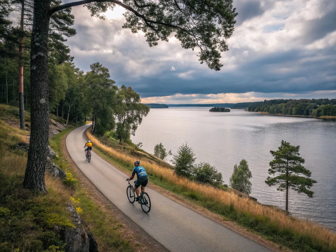Mälaren Runt cykelled med utsikt över sjön