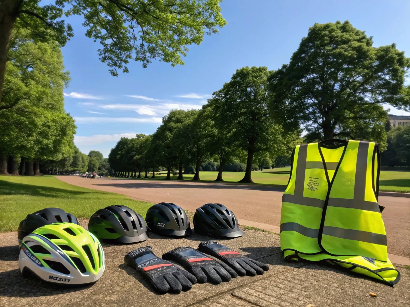 Säkerhetsutrustning för cykling inklusive hjälmar